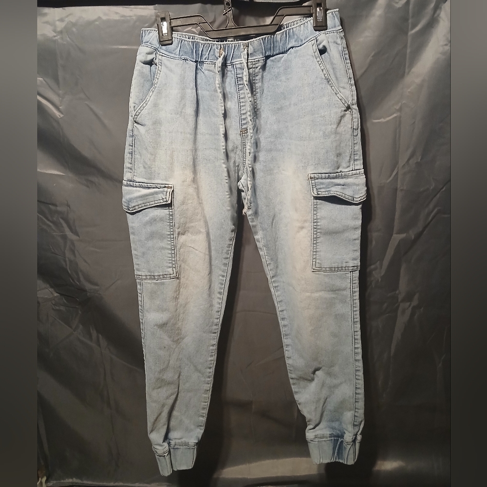 Almost Famous Light Blue Cargo Womens Jeans